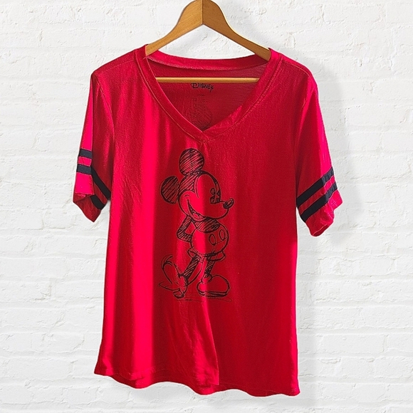 DISNEY Red Mickey Mouse T-shirt - Picture 1 of 5